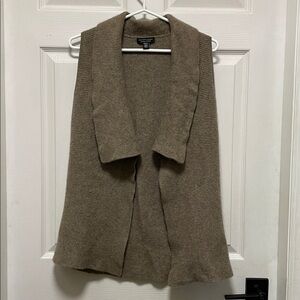 Saks Fifth Avenue | 100% Cashmere |Knit |Open Front |Collared |Vest |Tan |Size S